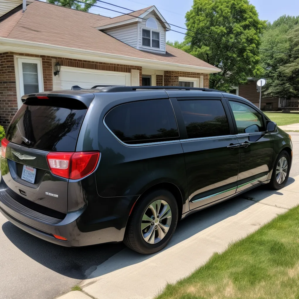Chrysler Pacifica with mobile window tinting by Queen City Tinting